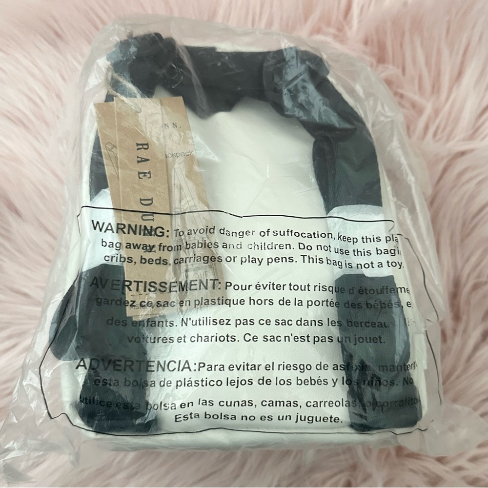 White Rae Dunn LOVE Convertible Mini Backpack - Picture 9 of 9